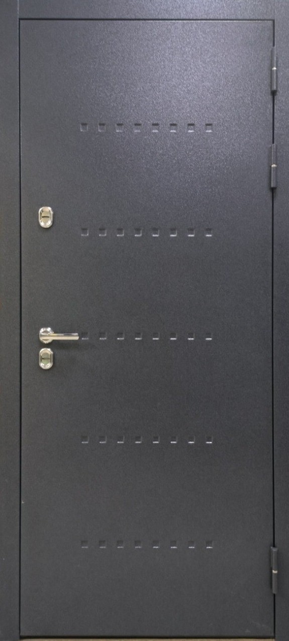 Бульдорс Входная дверь TERMO STANDART MP Антрацит букле, арт. 0005289 - фото №1 (внешняя сторона)